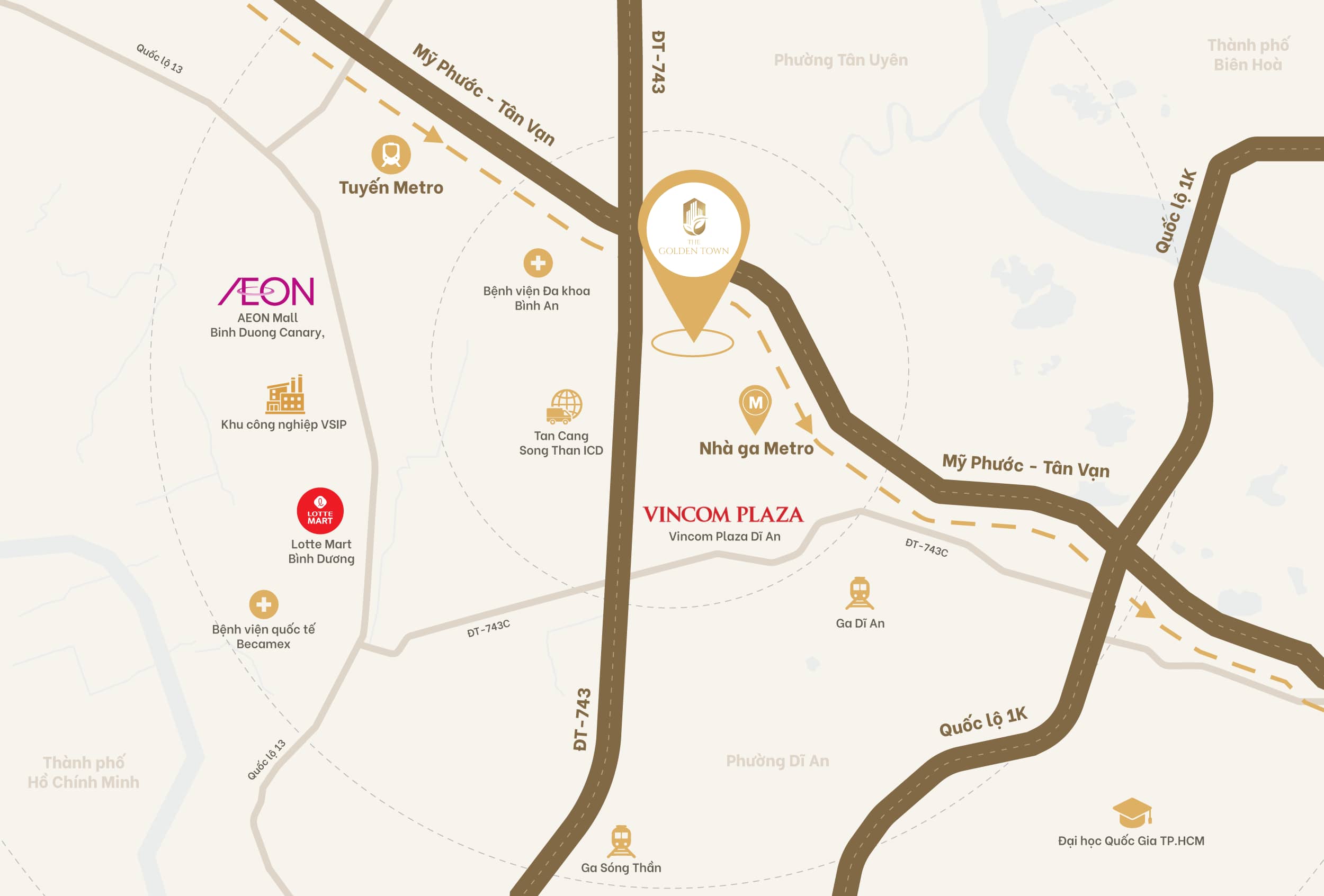 Vị Trí Golden Homes Map View